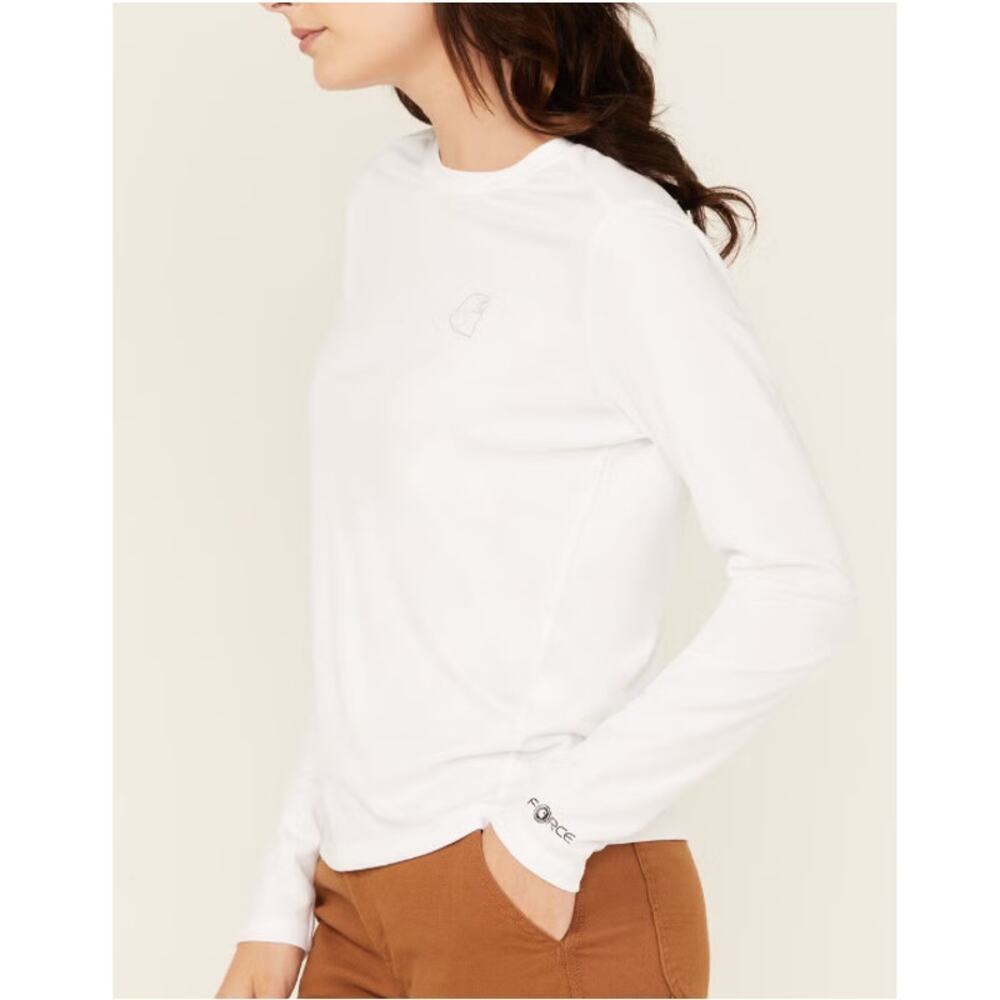 Carhartt Women's White Force Sun Defender Long Sleeve Graphic T-Shirt Size M - Picture 3 of 9